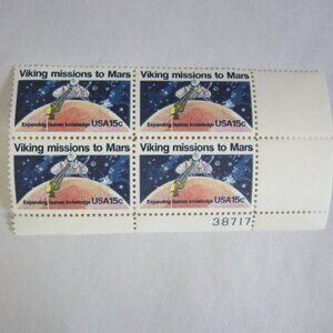 1978 #1759 15CENT VIKING MISSIONS TO MARS, BLOCK OF 4